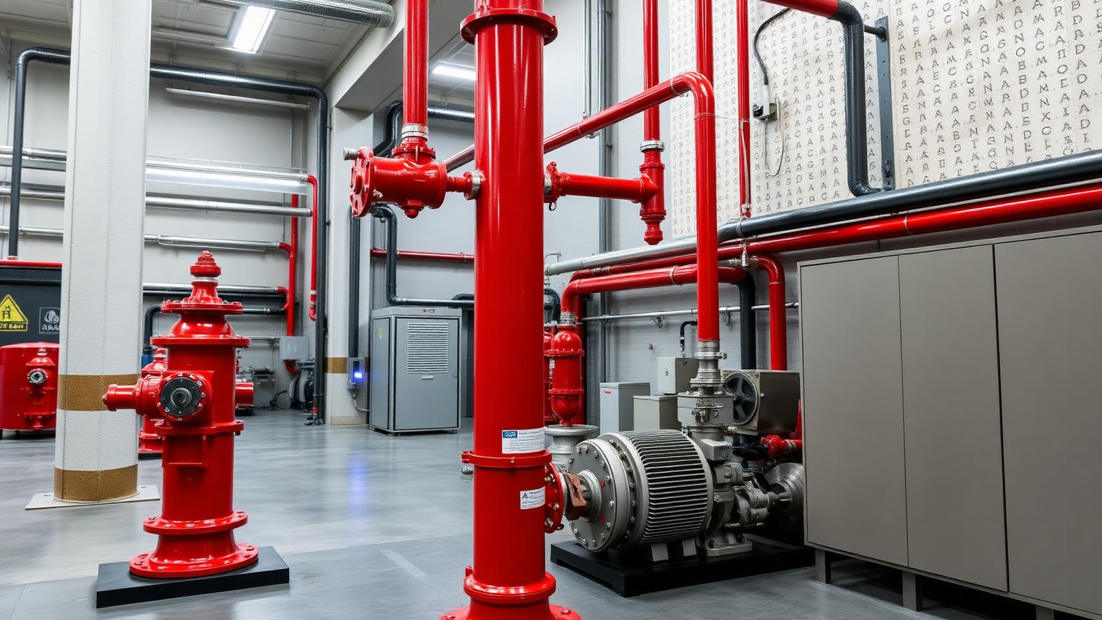 Instalasi Fire Hydrant System oleh Starvvo — pillar hydrant, pump set, dan pipa distribusi